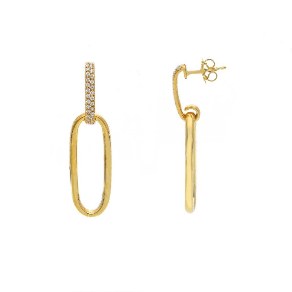 ORECCHINI OVALI ORO GIALLO - DIAM 0.38 G SI - SONGA LJ
