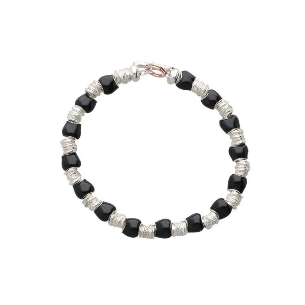 BRACCIALE BLACK CON SASSOLINI MINI IN ARGENTO 925 - RUBINIA SASSOLINI