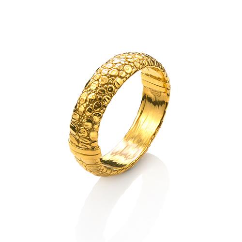 BANGLE MOON COCCODRILLO  GRANDE DORATO - RASPINI