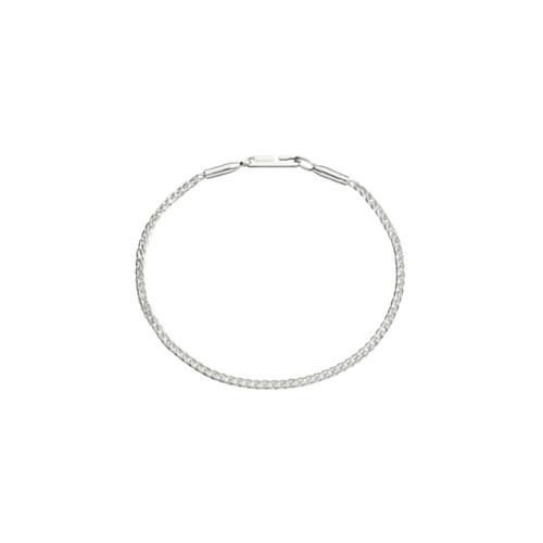 BRACCIALE GIULIA – MIS. 17,5 – ARGENTO 925 LUCIDO. CATENA SPIGA GRANDE E CHIUSURA AD AMO. - QUERIOT