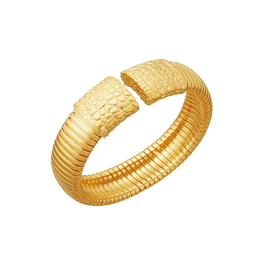 BRACCIALE TUBOGAS CROCO DORATO GRANDE - GIOVANNI FERRARIS