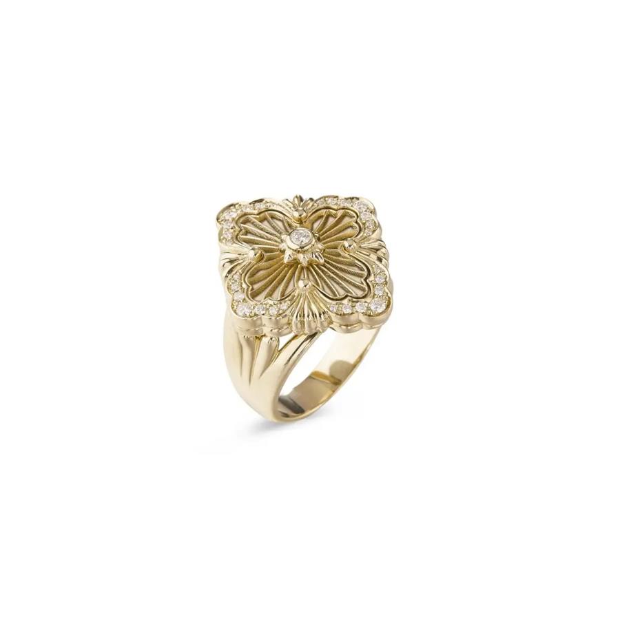 ANELLO OPERA TULLE IN ORO GIALLO - DIAM 0.195 E MADREPERLA - BUCCELLATI GIOIELLI
