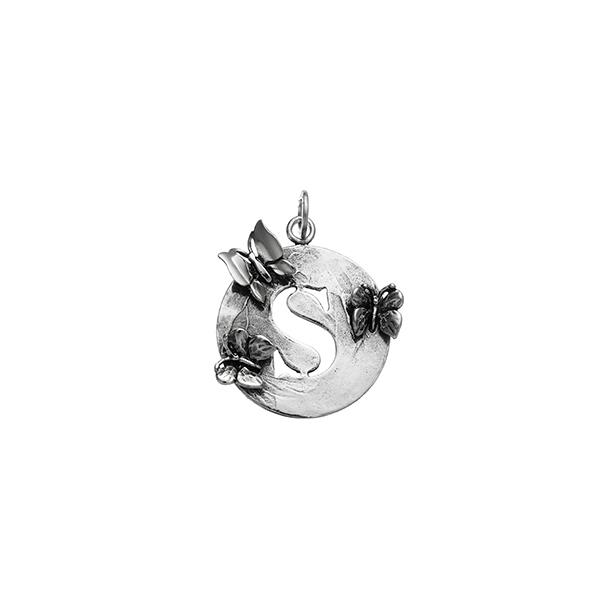 "S" PENDENTE INIZIALE FARFALLE - RASPINI