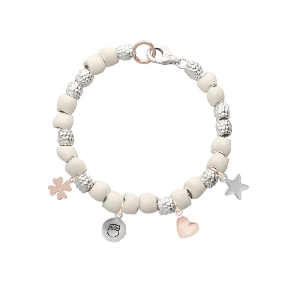 BRACCIALE AVORIO IN ARGENTO 925, ORO 9 KT E SIGILII - RUBINIA SASSOLINI