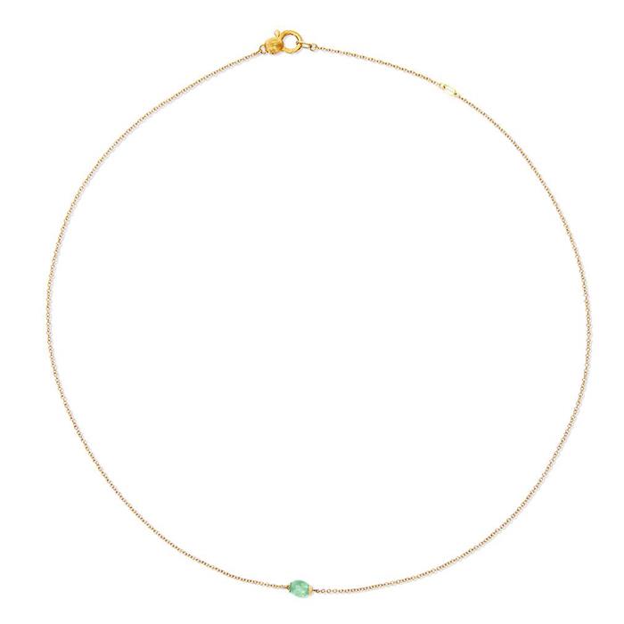 COLLANA "AMAZZONIA" IN ORO E AVVENTURINA VERDE (CORTA) - LUNGHEZZA 42,00 CM - NANIS