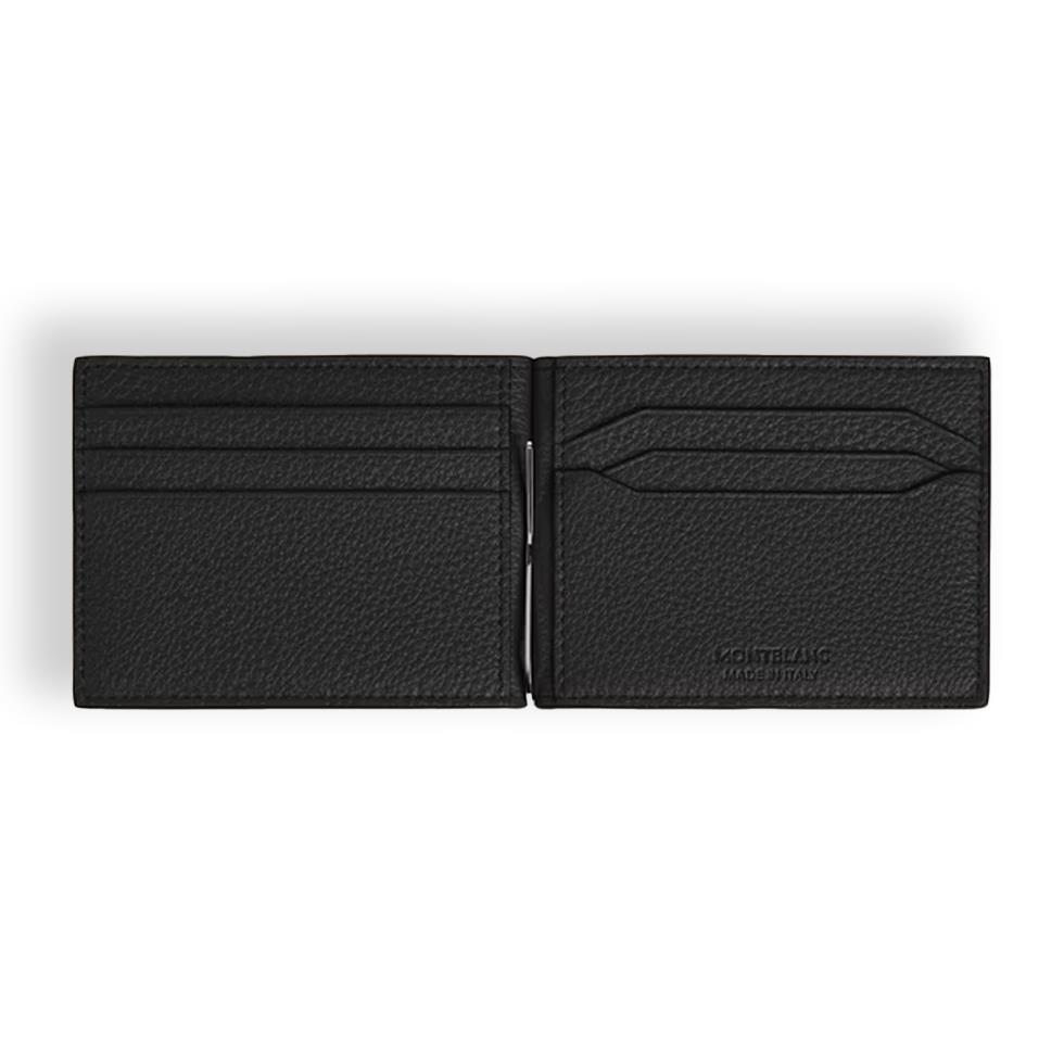 PORTAFOGLIO 6 SCOMPARTI CON FERMASOLDI IN PELLE GRANULATA - COLORE NERO - MONTBLANC