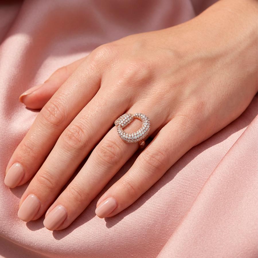 ANELLO IN ORO ROSA STAFFA DI CAVALLO - BRILL 2.60 - CEDRO