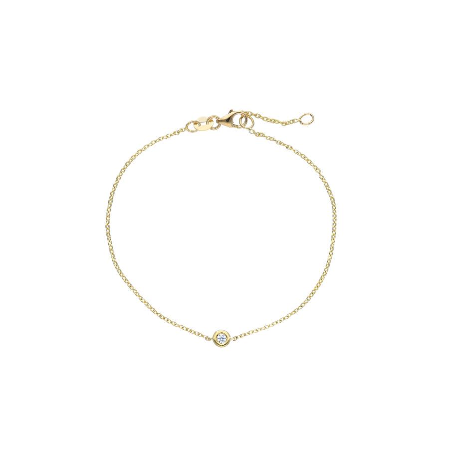 BRACCIALE ROLÒ ORO GIALLO CON DIAMANTE KT 0.04 CASTONE BATTUTO - CEDRO