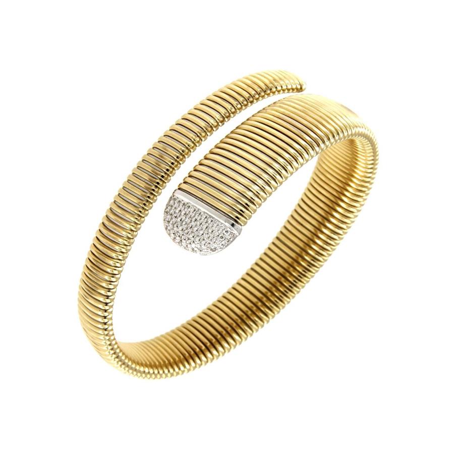 BRACCIALE TUBOGAS IN ORO GIALLO E BRILLANTI 0.40 - ANTORA
