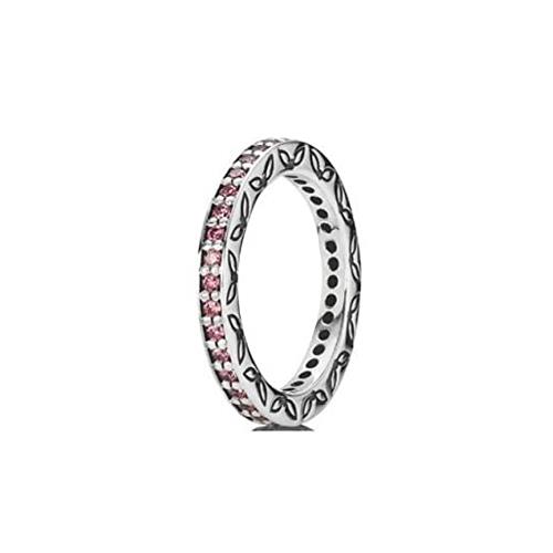 SILVER RING, FANCY PINK CUBIE ZIRCONIA - MISURA 50 - PANDORA