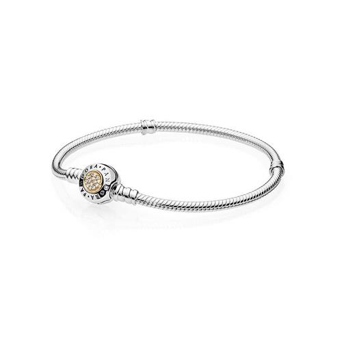 BRACCIALE ARGENTO CHIUSURA ORO E ARGENTO CM.21 - PANDORA