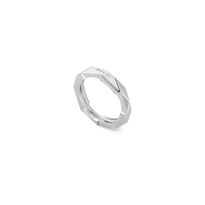 ANELLO LINK TO LOVE ORO BIANCO18KT 4MM - MIS 15 - GUCCI FINE JEWELRY