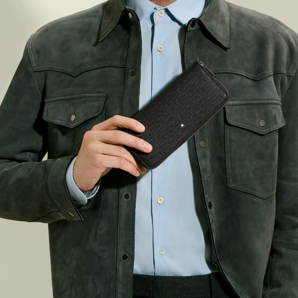 WALLET 8CC WITH ZIP IN SARTORIAL LEATHER - MONTBLANC