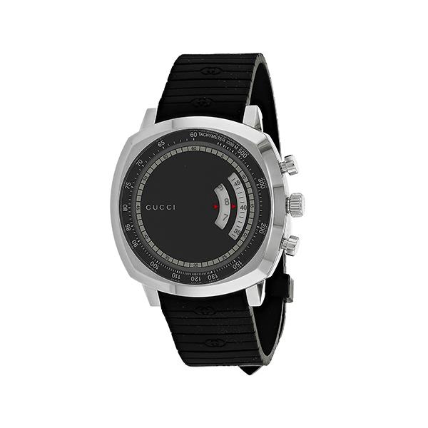 GRIP LG40 CAUCI&Ugrave; - DOPPIO INDICATORE ORE E MINUTI E FUNZIONE CRONOGRAFO, BRACCIALE IN CAUTCI&Ugrave; - GUCCI TIMEPIECES