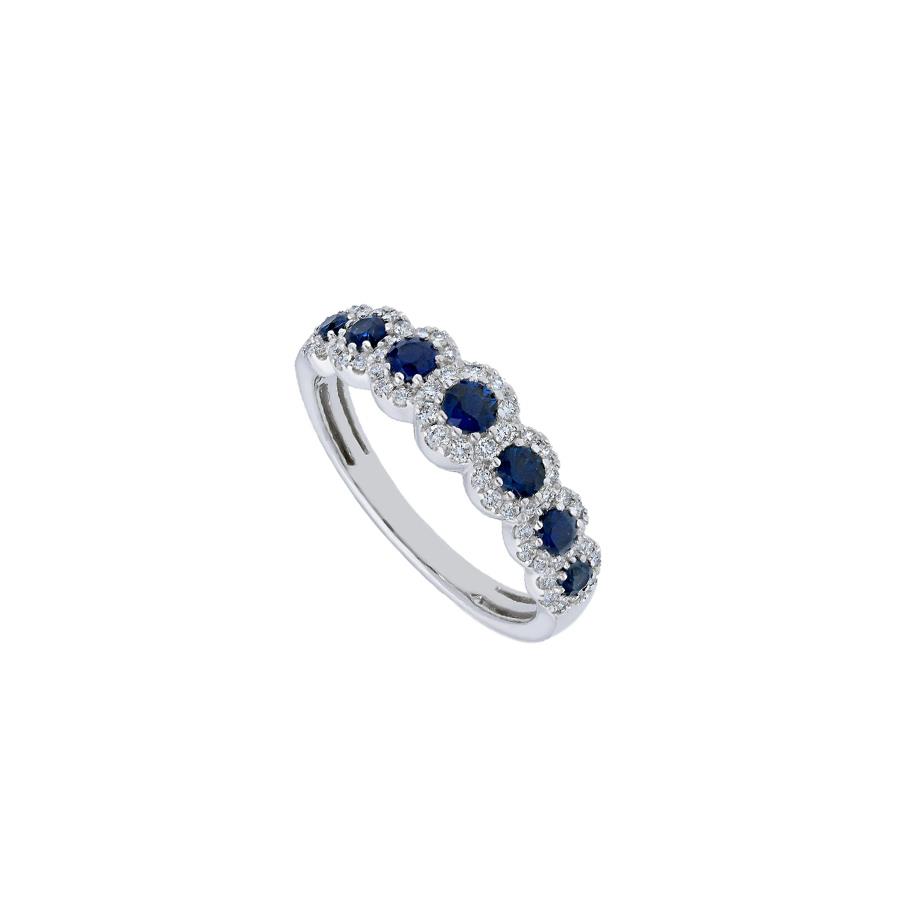 ANELLO VERETTA 7 ZAFFIRI DEGRADÈ KT 0.52 - DIAM 0.28 - CEDRO