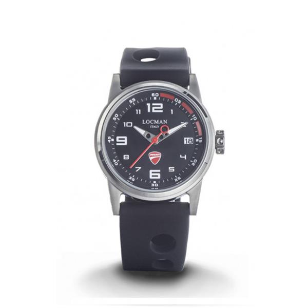  DUCATI SOLO TEMPO AL QUARZO, CASSA IN ACCIAIO, QUADRANTE NERO E ROSSO - LOCMAN