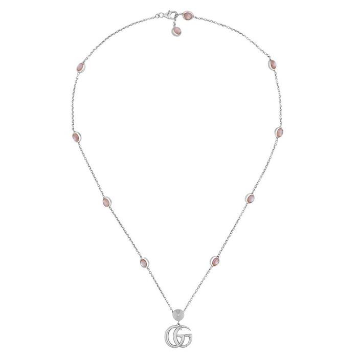 COLLANA GG MARMONT 42 CM - ARGENTO E MADREPERLA - GUCCI SILVER JEWELRY