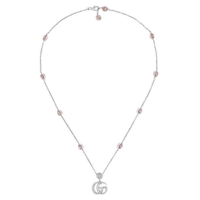 COLLANA GG MARMONT 42 CM - ARGENTO E MADREPERLA - GUCCI SILVER JEWELRY