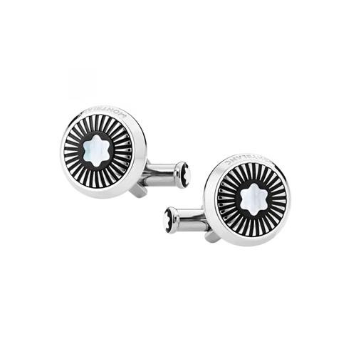 CUFFLINKS STAR STEEL MOP RAYS - MONTBLANC