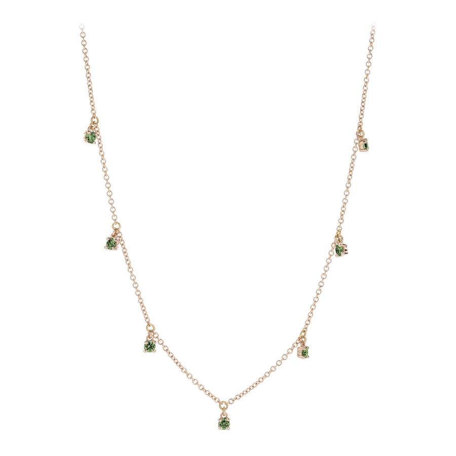 COLLANA ORO ROSA 18 KT CHANEL, 7 INCASTRI & SMERALDI - GR 2.90 - SMERALDI KT 0.33 - BUONOCORE