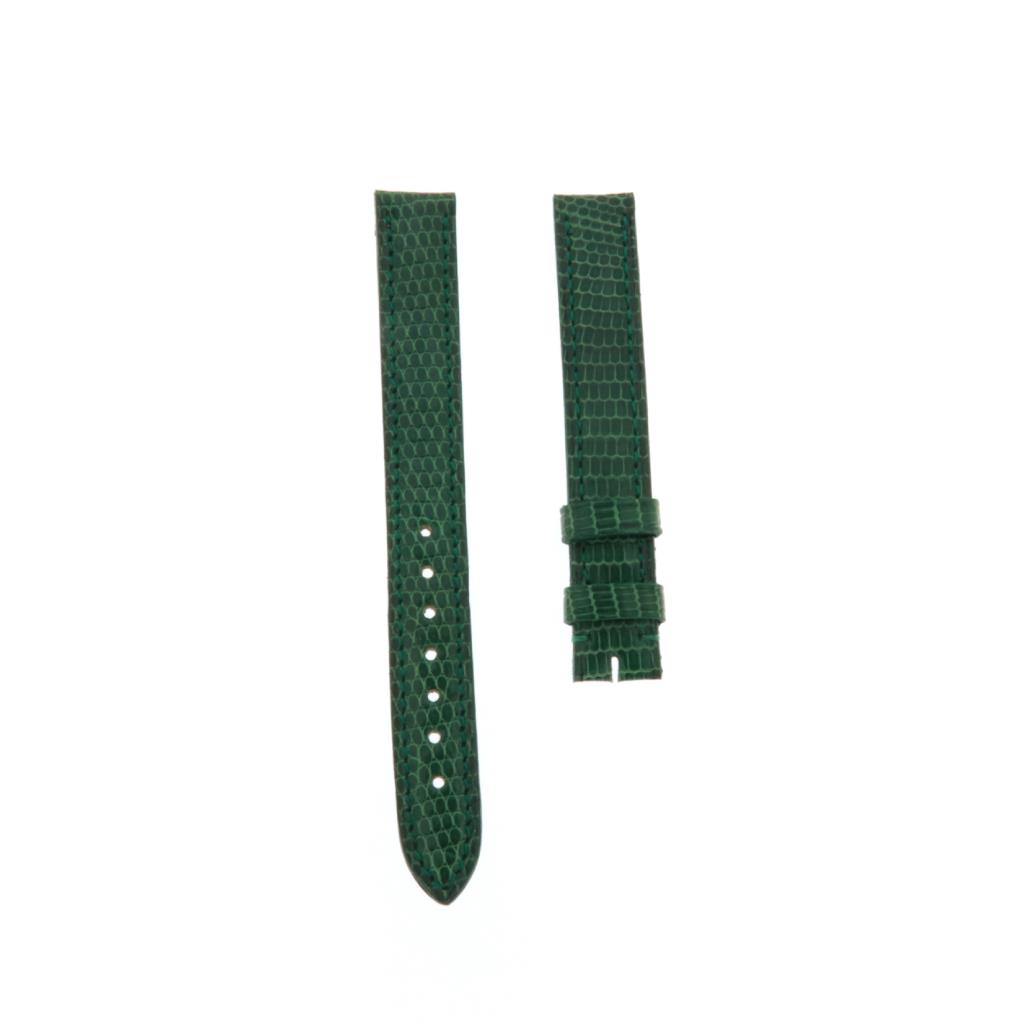 CINTURINO IN PELLE DI LUCERTOLA VERDE SCURO PER CARTIER CHIUSURA ARDIGLIONE 13/12 - CARTIER