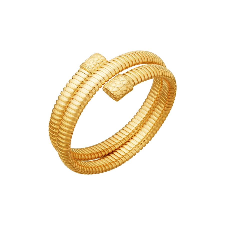 BRACCIALE TUBOGAS CROCO DORATO DOPPIO - GIOVANNI FERRARIS