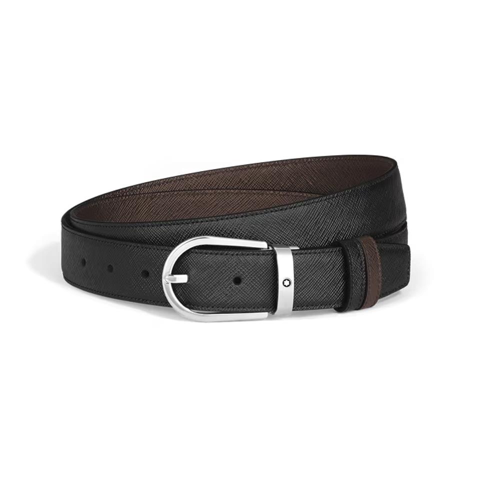 CINTURA REVERSIBILE A FERRO DI CAVALLO IN PELLE SARTORIAL - MONTBLANC