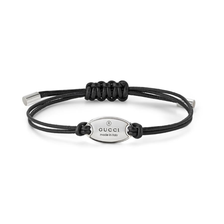 BRACCIALE CUOIO TRADEMARK - GUCCI SILVER JEWELRY