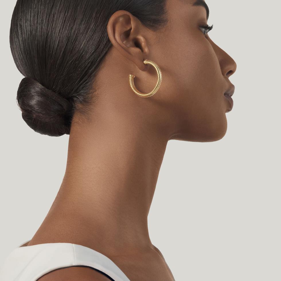 ORECCHINI TUBOGAS CERCHIO GRANDI DORATI - RASPINI