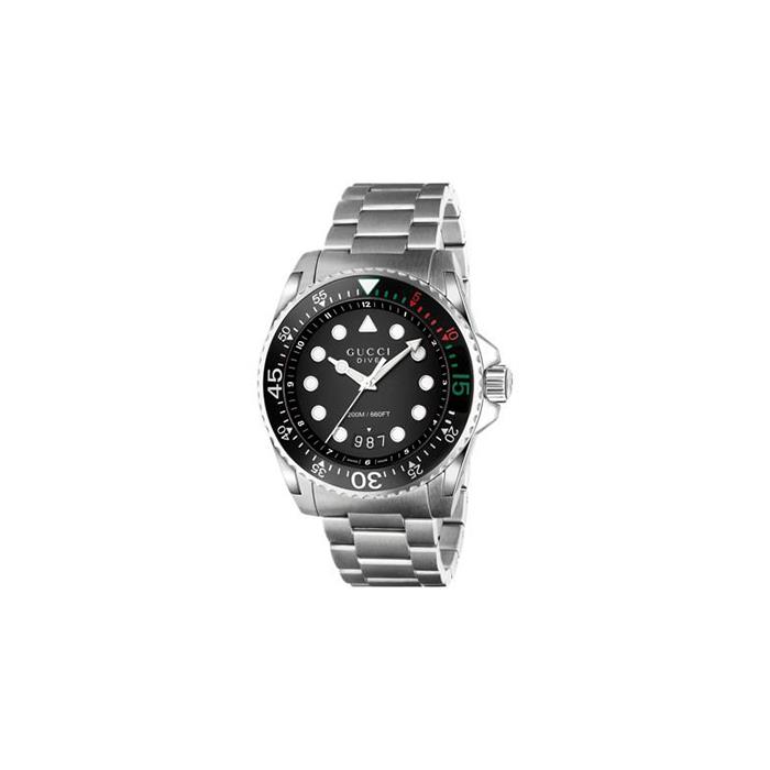 GUCCI DIVE - CASSA IN ACCIAIO CON QUADRANTE NERO OPACO, BRACCIALE IN ACCIAIO - GUCCI TIMEPIECES