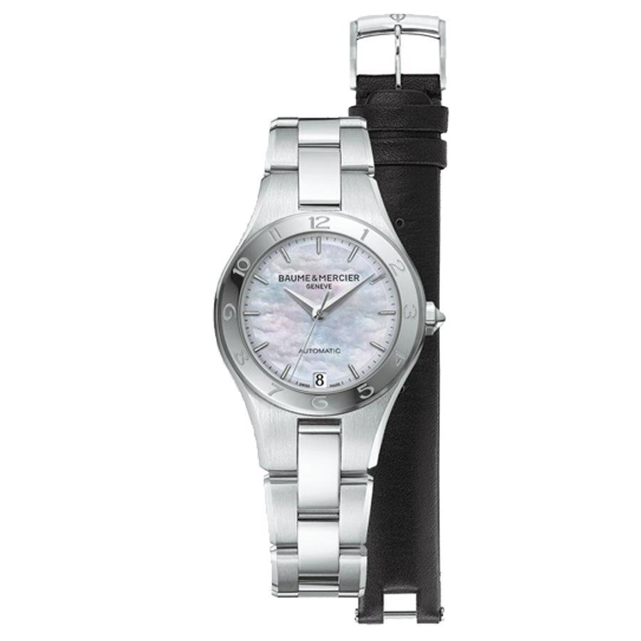 LINEA  AUTOMATICO, CASSA ACCIAIO 32 MM,DOPPIO CINTURINO IN ACCIAIO ED IN PELLE  - BAUME & MERCIER