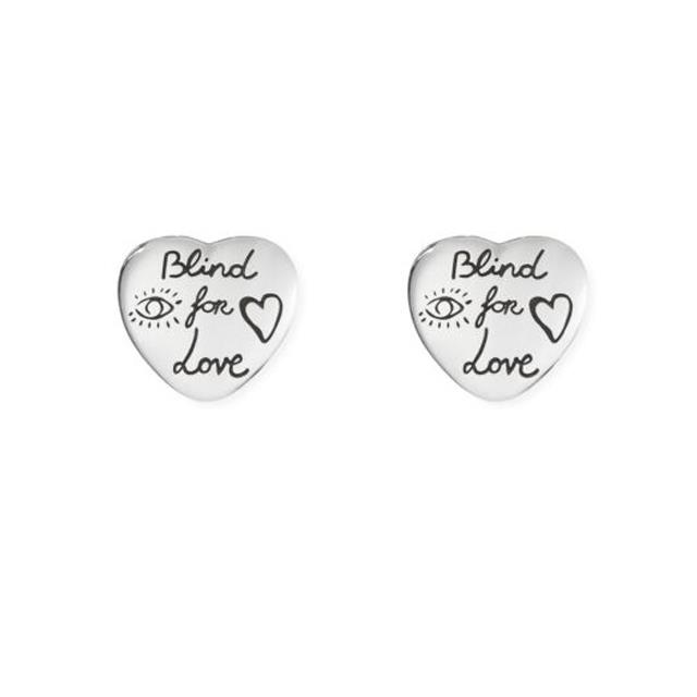 ANELLO BLIND FOR LOVE CON MOTIVO A CUORE IN ARGENTO ANTICATO - GUCCI SILVER JEWELRY