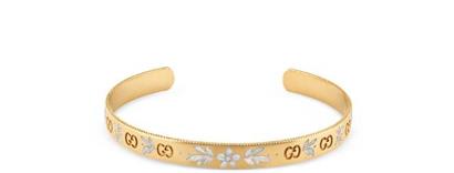 BRACCIALE ICON IN ORO GIALLO CON FIORI SMALTATI - GUCCI FINE JEWELRY