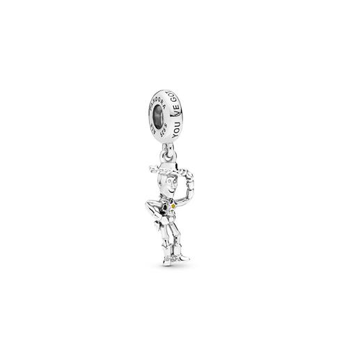 DISNEY WOODY SILVER DANGLE WITH BLACK AND YELLOW ENAMEL - PANDORA