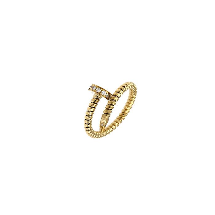 ANELLO ORO GIALLO - CHIODO CON BRILLANTI 0.15 - GR 2.30 - ANTORA