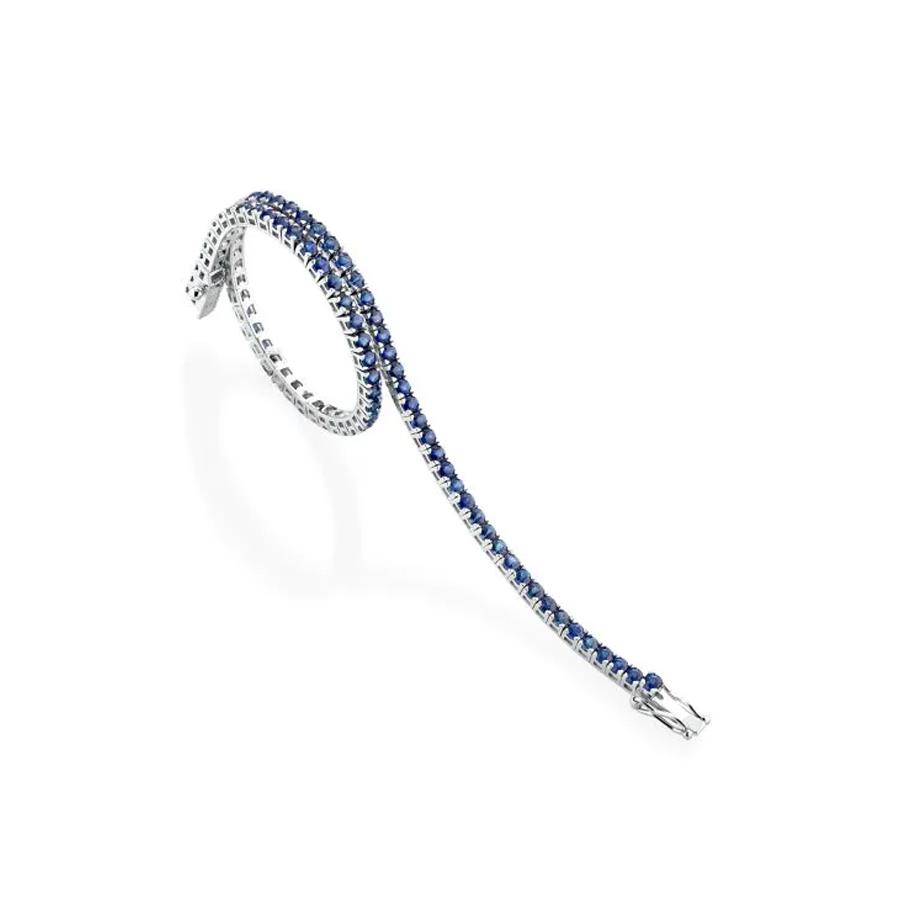 BRACCIALE TENNIS IN ORO BIANCO E ZAFFIRI BLU - CM 16.50 - GR 5.57 - ZAFFIRI BLU KT 1.43 - BUONOCORE