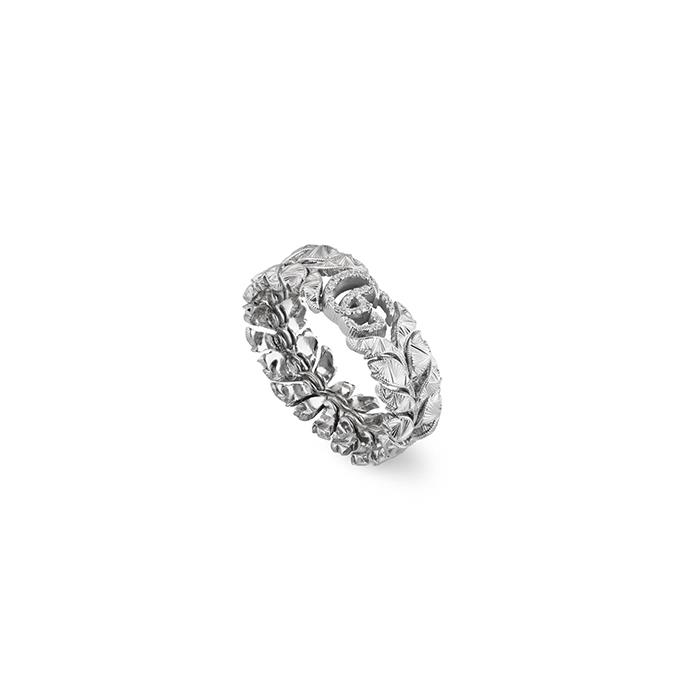 ANELLO FLORA ORO BIANCO 18 KT E BRILLANTI 0.05 - GUCCI FINE JEWELRY