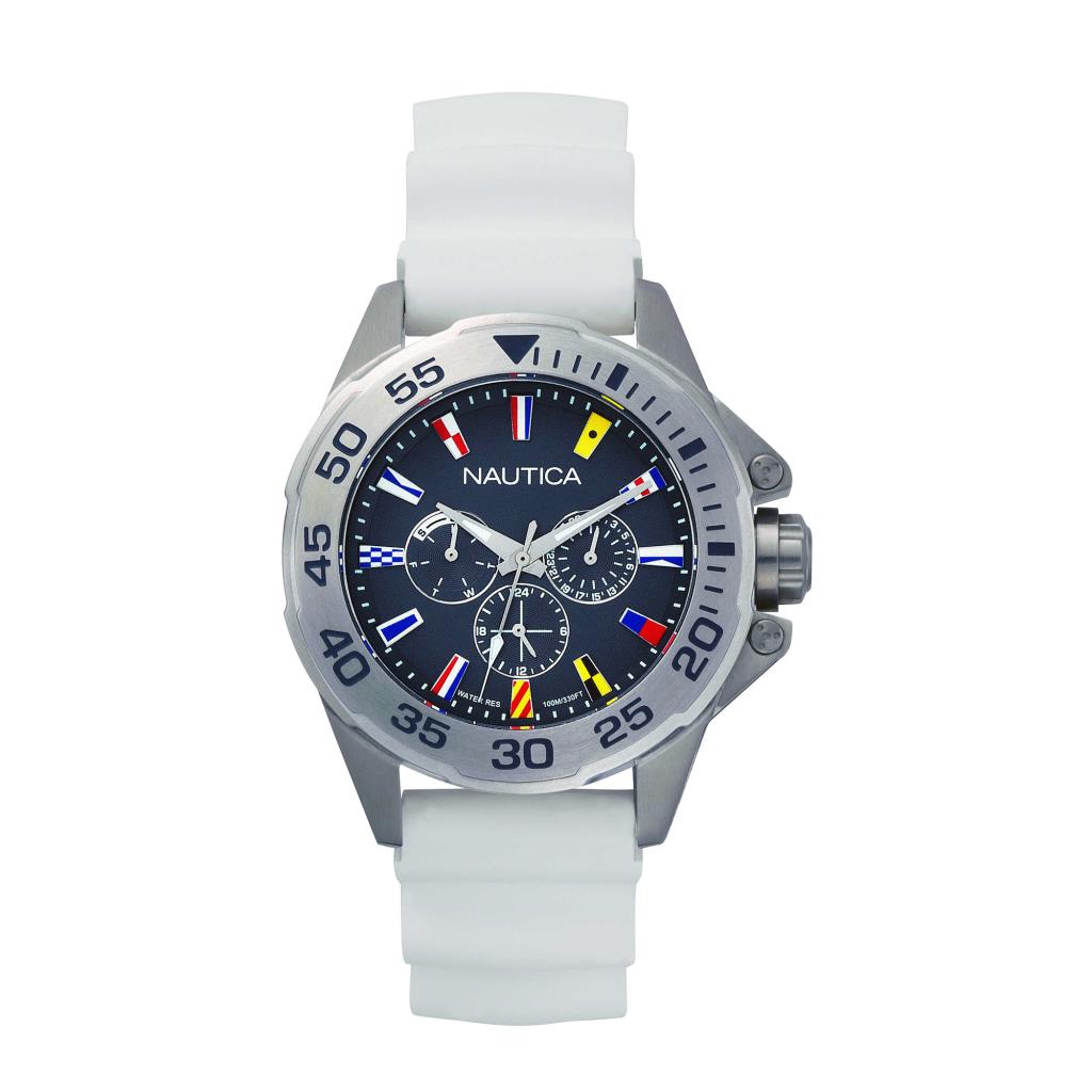 BANDIERINE CASSA SATINATA CINTURINO SILICONE BIANCO - NAUTICA