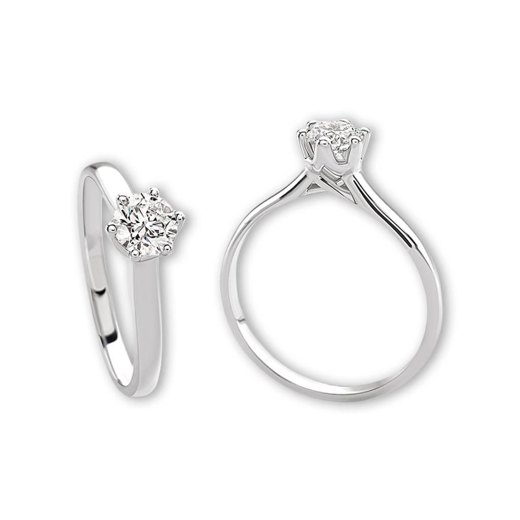 ANELLO SOLITARIO 6 PUNTE 0.43 FG VS - GR 2.3 - GIORGIO VISCONTI