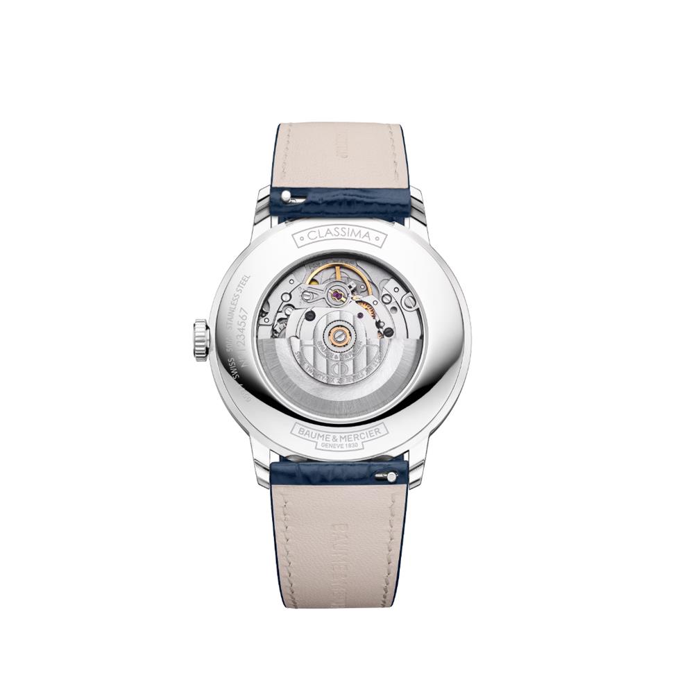 CLASSIMA 2026 ACCIAIO AUTOMATICO SOLO TEMPO CINTURINO PELLE QUADRANTE BLUE 40 MM - BAUME & MERCIER