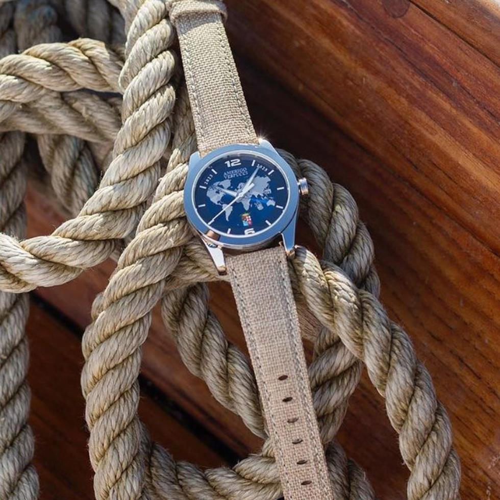 ISLAND ACCIAIO SOLO TEMPO AMERIGO VESPUCCI CINTURINO TELA SABBIA - LOCMAN