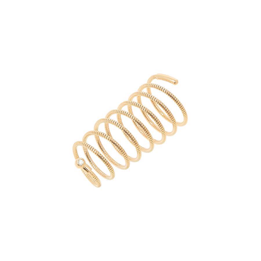 ANELLO "DNA" GIALLO LUCIDO CON DIAMANTE NATURALE KT 0.03 - PESAVENTO