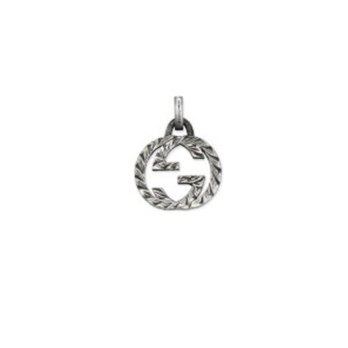 CHARM INTERLOCKING G IN ARGENTO ANTICATO - GUCCI SILVER JEWELRY