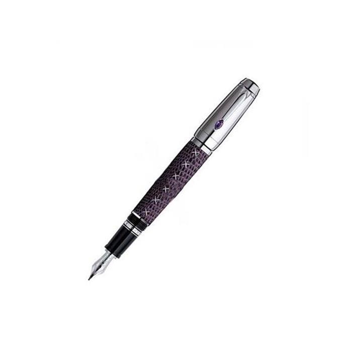 BOH&Egrave;ME STILOGRAFICA METALLO PELLE LUCERTOLA BLEU - MONTBLANC