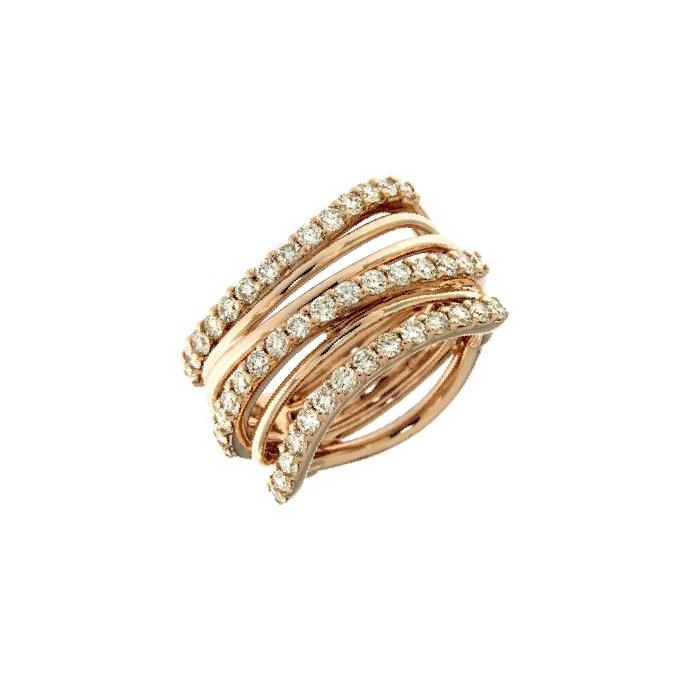 ANELLO ORO ROSA  3 FILE DIAMANTI CT 1.35 - GIOVANNI FERRARIS