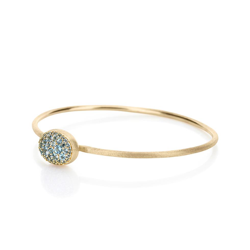 BANGLE BOULE (MEDIO) IN ORO CON TOPAZIO BLU - NANIS