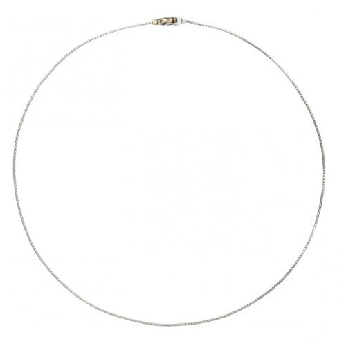 COLLANA SPIGA ARGENTO 925 E ORO 9K, CHIUSURA A BAIONETTA - 42 CM - QUERIOT