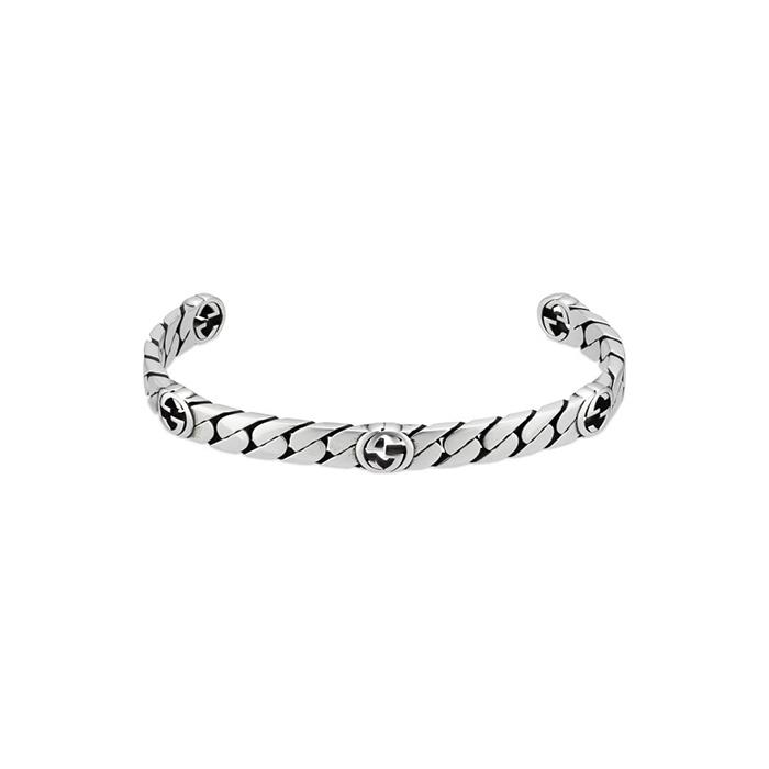 BRACCIALE RIGIDO INTERLOCKING G ARGENTO - MIS 18 - GUCCI SILVER JEWELRY