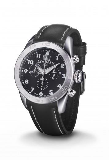 ISOLA D' ELBA CRONOGRAFO, QUADRANTE E CINTURINO PELLE DI COLORE NERO - LOCMAN