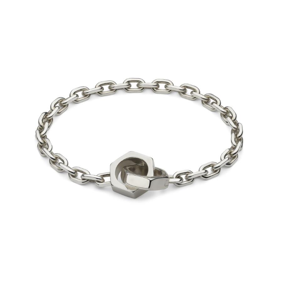 BRACCIALE TRADEMARK ARGENTO 925 - CM 17 - GUCCI SILVER JEWELRY